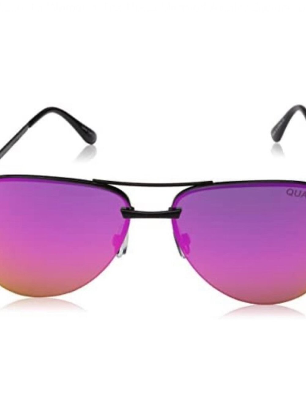 NEW Quay Australia Sunnies THE PLAYA Aviator Polarized Sunglasses BLACK / PINK